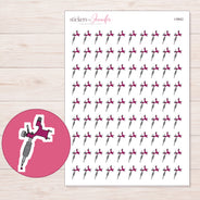 Magenta Tattoo Machine Planner Stickers | I-9942 — 5 × 7 inch sheet and enlarged sticker detail