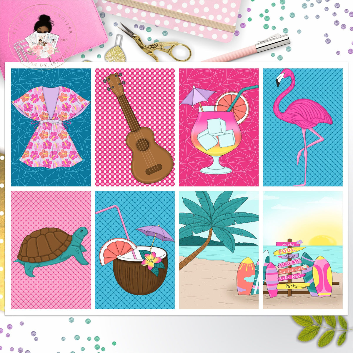 Aloha Full Box Big Happy Planner, Erin Condren, Classic Happy Planner