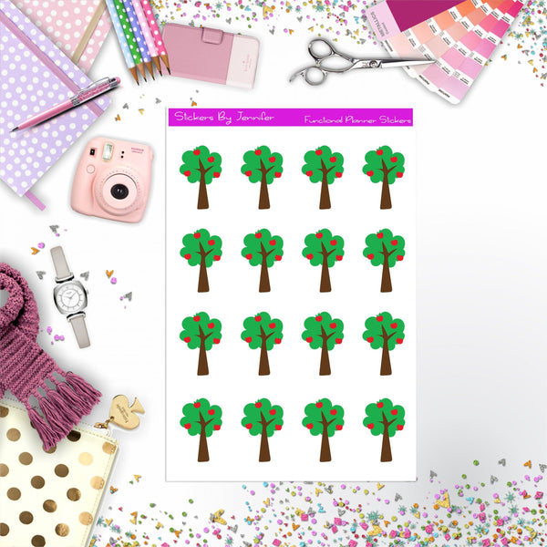 Apple Tree Stickers, Planner Stickers, Journal Stickers, Functional Planner Stickers, Stationary Stickers