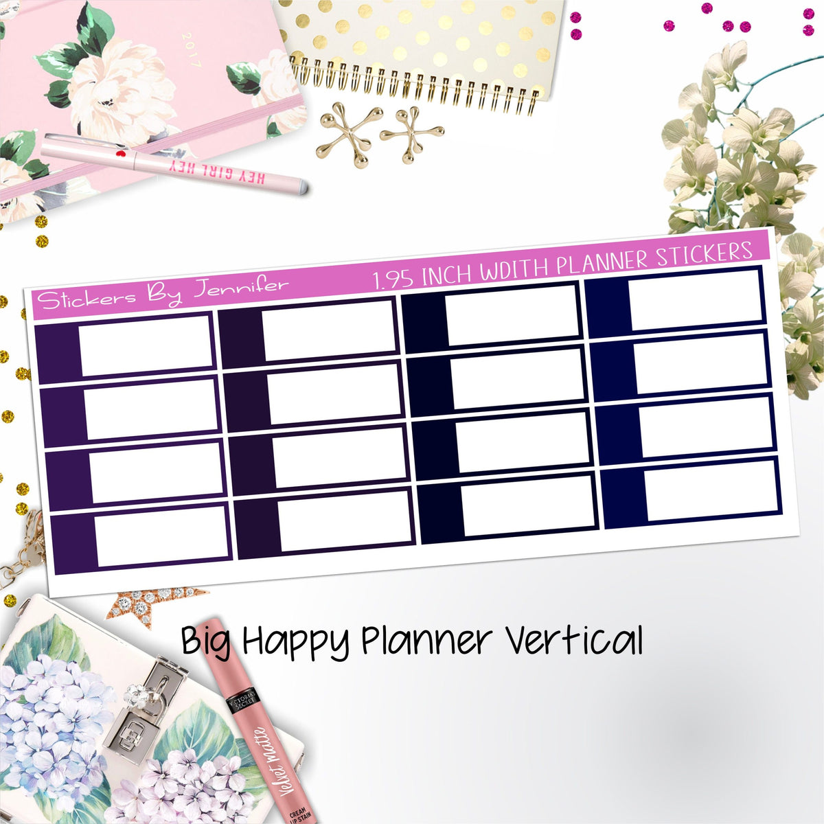 Appointment Labels 1.95 inch Width Quarter Boxes 702 for Big Happy Planner Vertical Planner Stickers