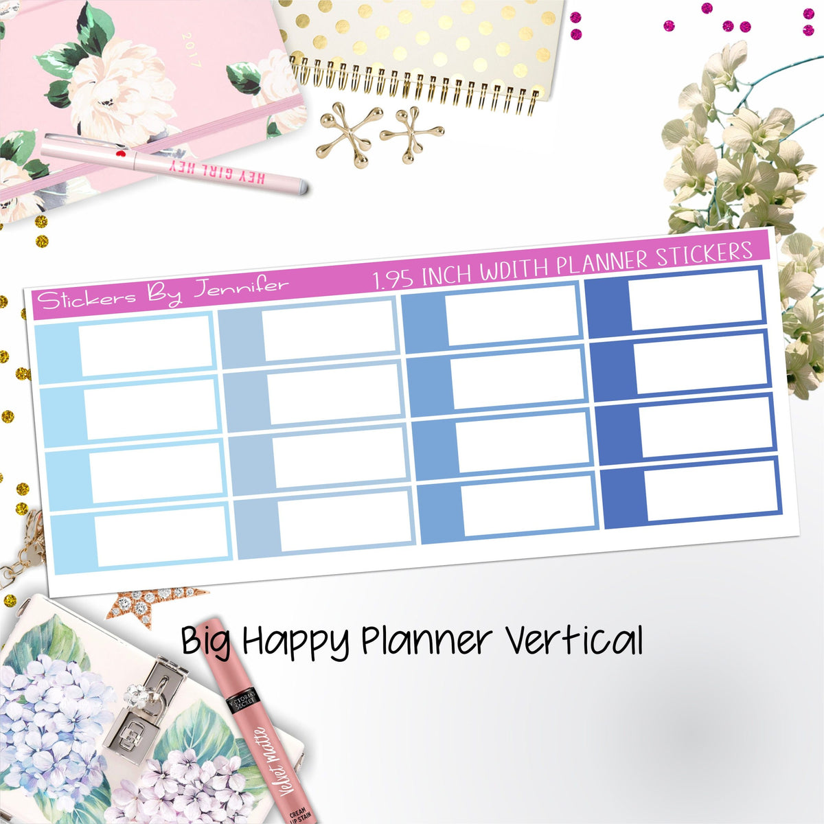 Appointment Labels 1.95 inch Width Quarter Boxes 704 for Big Happy Planner Vertical Planner Stickers