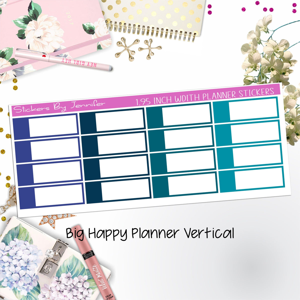 Appointment Labels 1.95 inch Width Quarter Boxes 705 for Big Happy Planner Vertical Planner Stickers