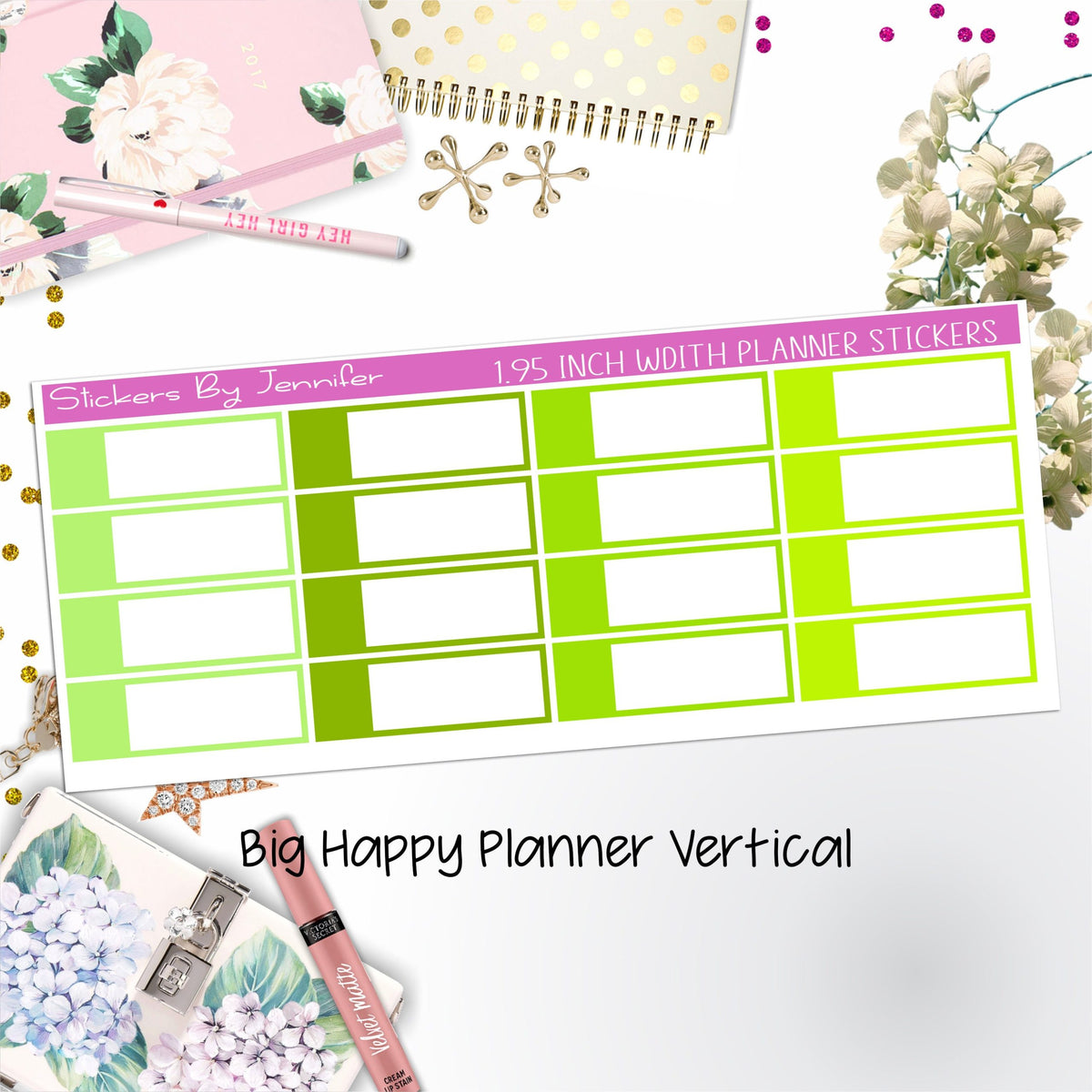 Appointment Labels 1.95 inch Width Quarter Boxes 710 for Big Happy Planner Vertical Planner Stickers