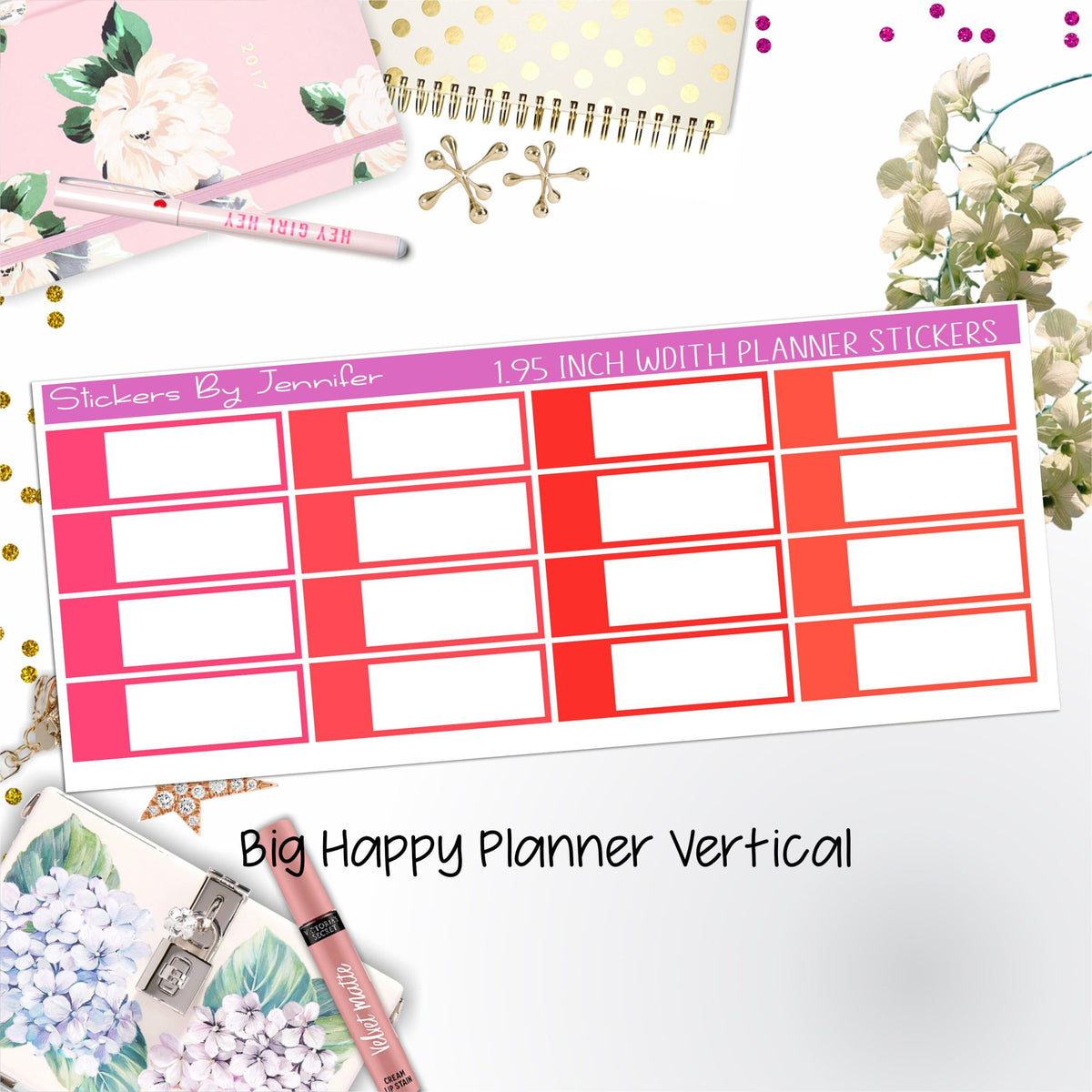 Appointment Labels 1.95 inch Width Quarter Boxes 721 for Big Happy Planner Vertical Planner Stickers