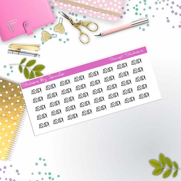 ASAP! Script Stickers, Typography Stickers, Planner Stickers