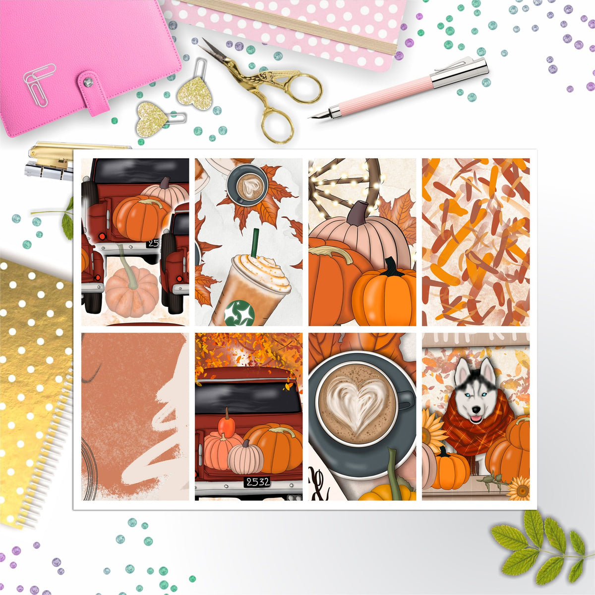 Autumn Latte Full Box Big Happy Planner, Erin Condren, Classic Happy Planner