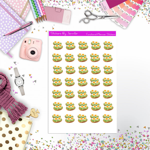 Avocado Egg Toast Planner Stickers