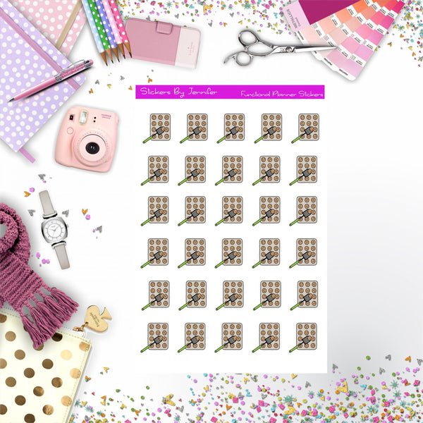 Baking Cookies Stickers, Planner Stickers, Journal Stickers, Functional Planner Stickers, Stationary Stickers