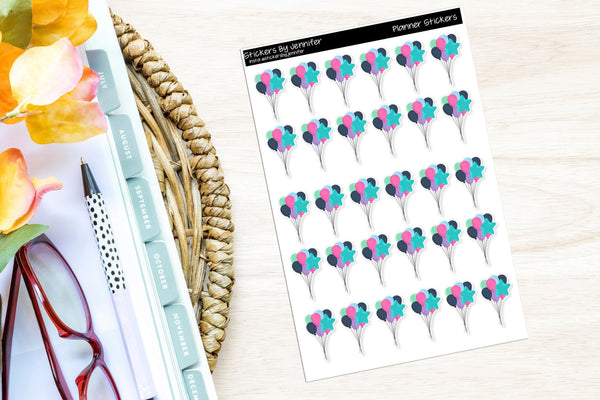 Balloon Planner Stickers, Bullet Journal Stickers, Functional Planner Stickers, Stationary Stickers