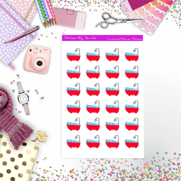 Bath Stickers, Planner Stickers, Journal Stickers, Functional Planner Stickers, Stationary Stickers
