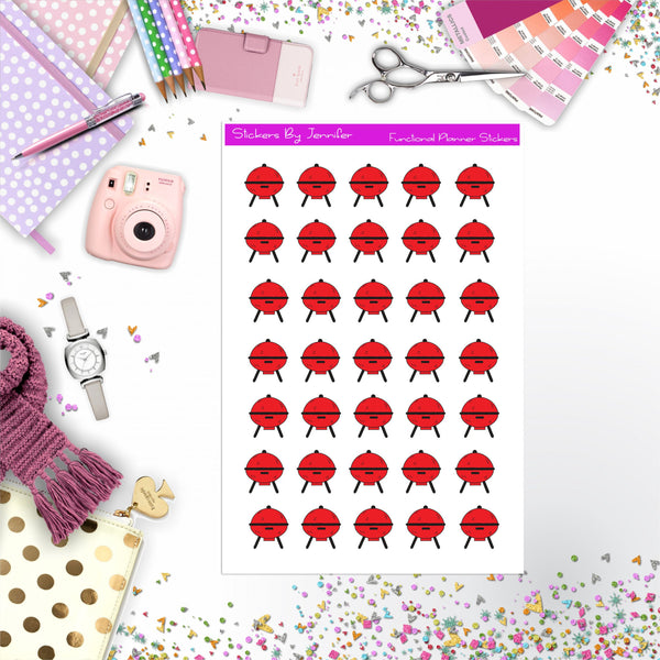 BBQ Grill Stickers, Planner Stickers, Journal Stickers, Functional Planner Stickers, Stationary Stickers