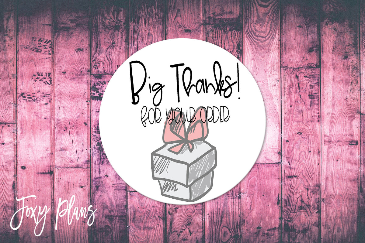Big Thanks For Your Order, Small Business Stickers, Circle Stickers, Stationary Stickers, Functional Planner Stickers, Envelope Stickers