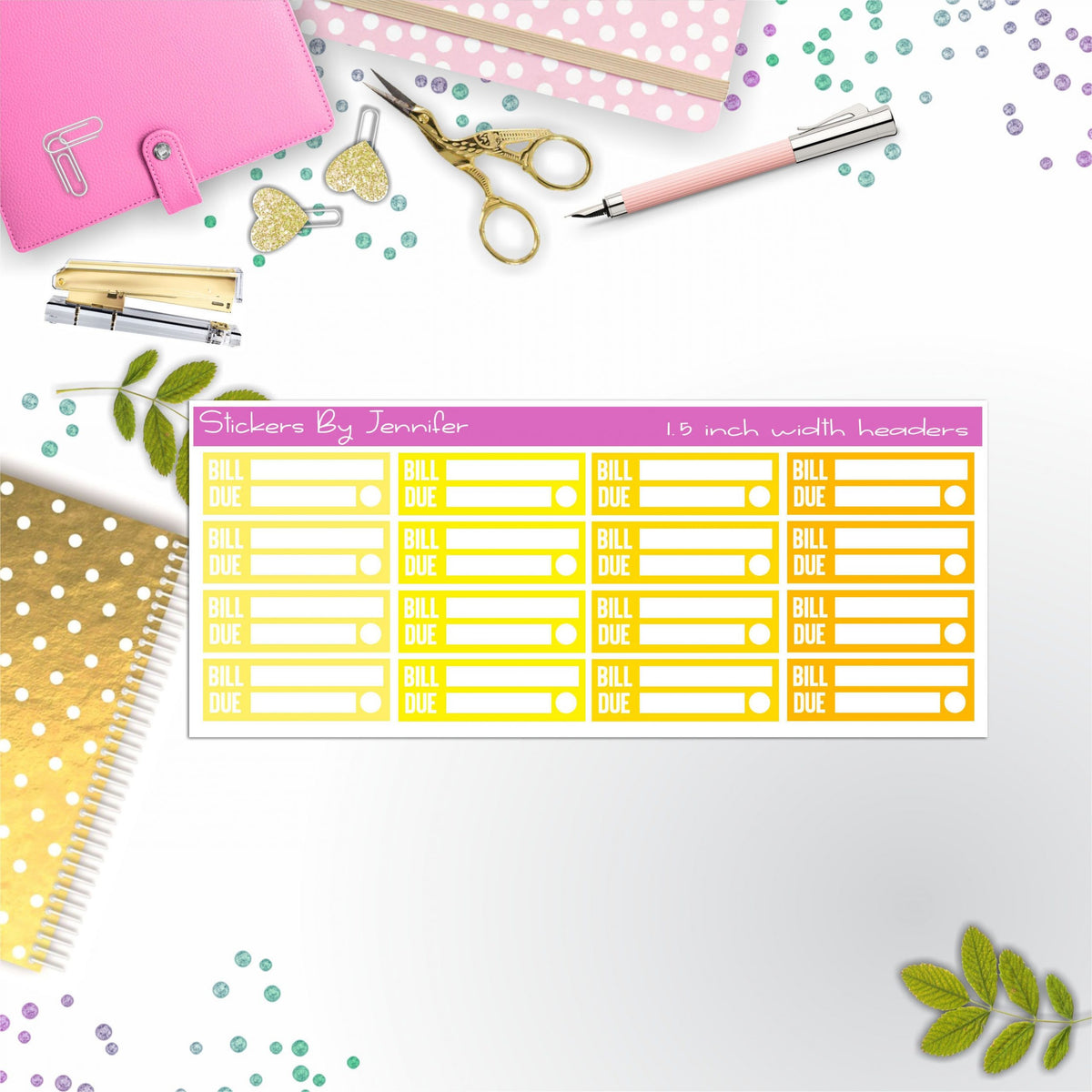 Bill Due Quarter Boxes  Planner Stickers, Journal Stickers, Functional Planner Stickers, Stationary Stickers