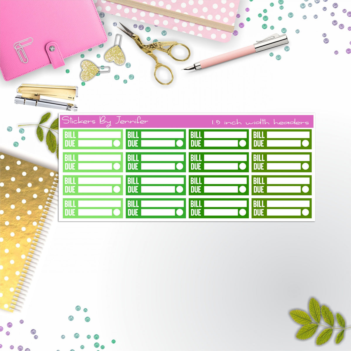 Bill Due Quarter Boxes  Planner Stickers, Journal Stickers, Functional Planner Stickers, Stationary Stickers