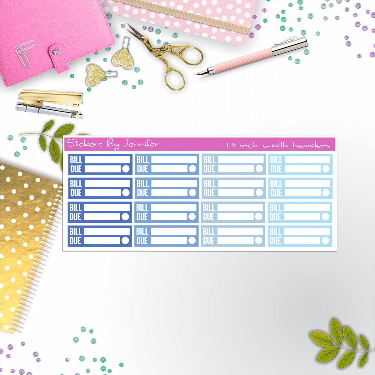 Bill Due Quarter Boxes  Planner Stickers, Journal Stickers, Functional Planner Stickers, Stationary Stickers
