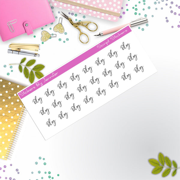Blog Script Stickers, Typography Stickers, Planner Stickers, Journal Stickers, Functional Planner Stickers, Stationary Stickers