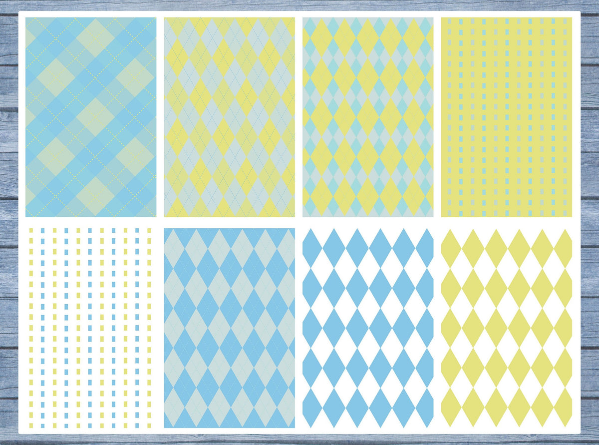 Blue Green Pattern Full Box Planner Stickers, Big Happy Planner, Erin Condren, Classic Happy Planner