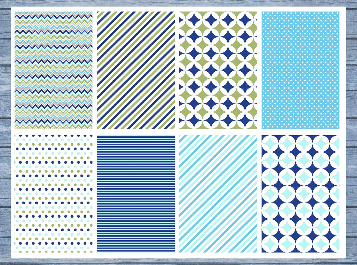 Blue Green Pattern Full Box Planner Stickers, Big Happy Planner, Erin Condren, Classic Happy Planner