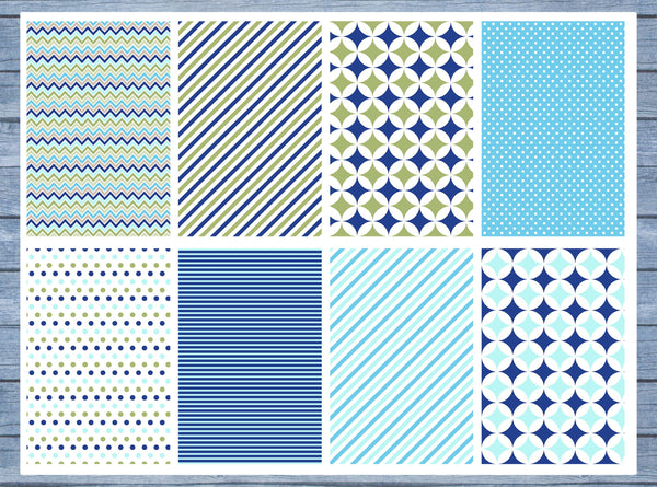 Blue Green Pattern Full Box Planner Stickers, Big Happy Planner, Erin Condren, Classic Happy Planner