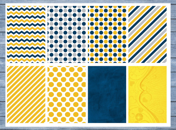 Blue Yellow Dots Full Box Planner Stickers, Big Happy Planner, Erin Condren, Classic Happy Planner