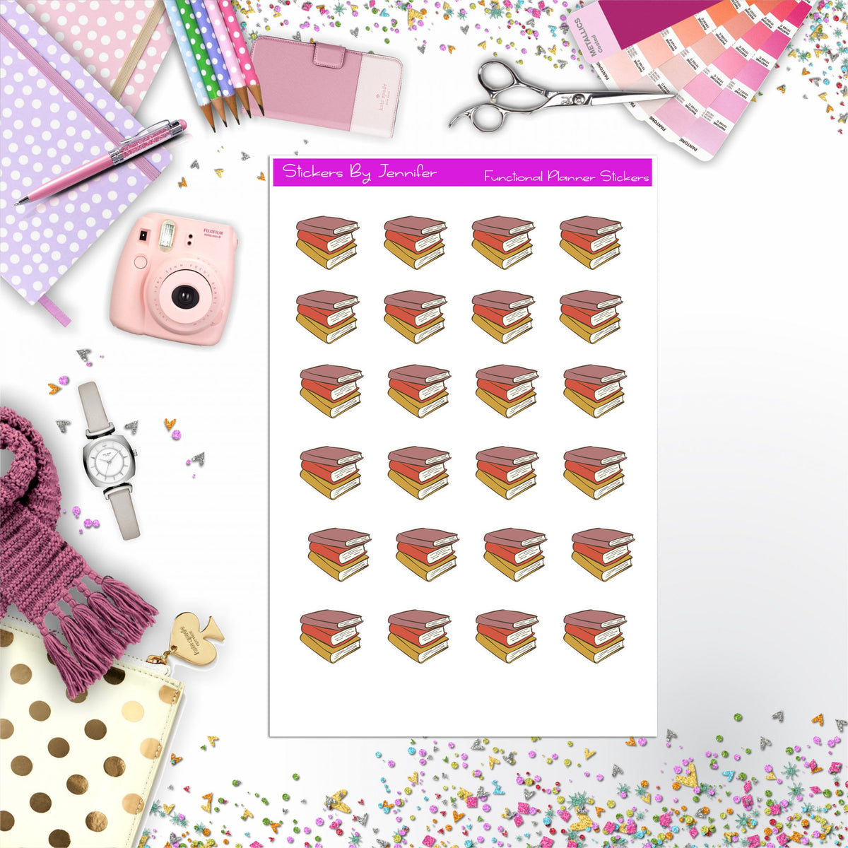 Books Stickers, Planner Stickers, Journal Stickers, Functional Planner Stickers, Stationary Stickers