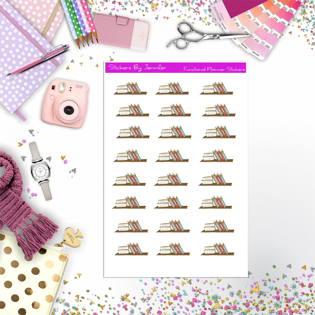 Books Stickers, Planner Stickers, Journal Stickers, Functional Planner Stickers, Stationary Stickers