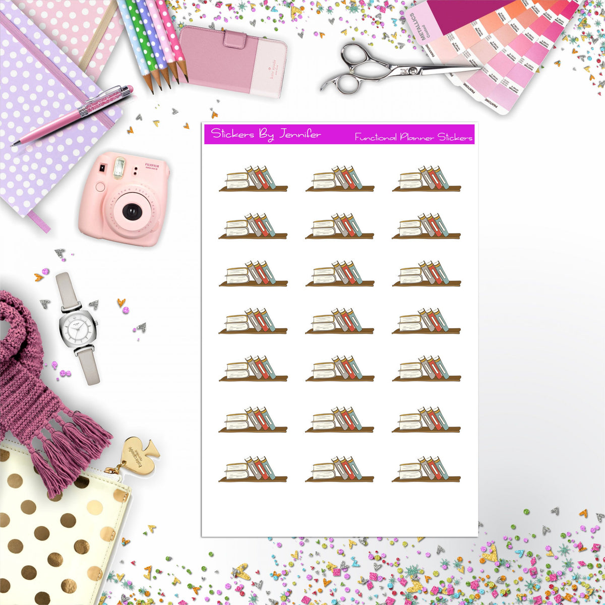 Books Stickers, Planner Stickers, Journal Stickers, Functional Planner Stickers, Stationary Stickers