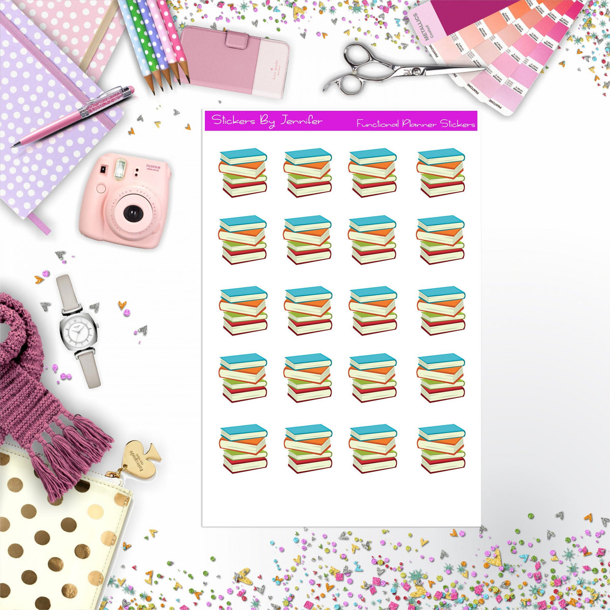Books Stickers, Planner Stickers, Journal Stickers, Functional Planner Stickers, Stationary Stickers
