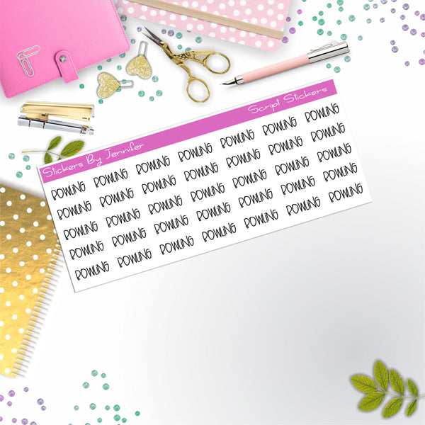 Bowling Script Stickers, Typography Stickers, Planner Stickers