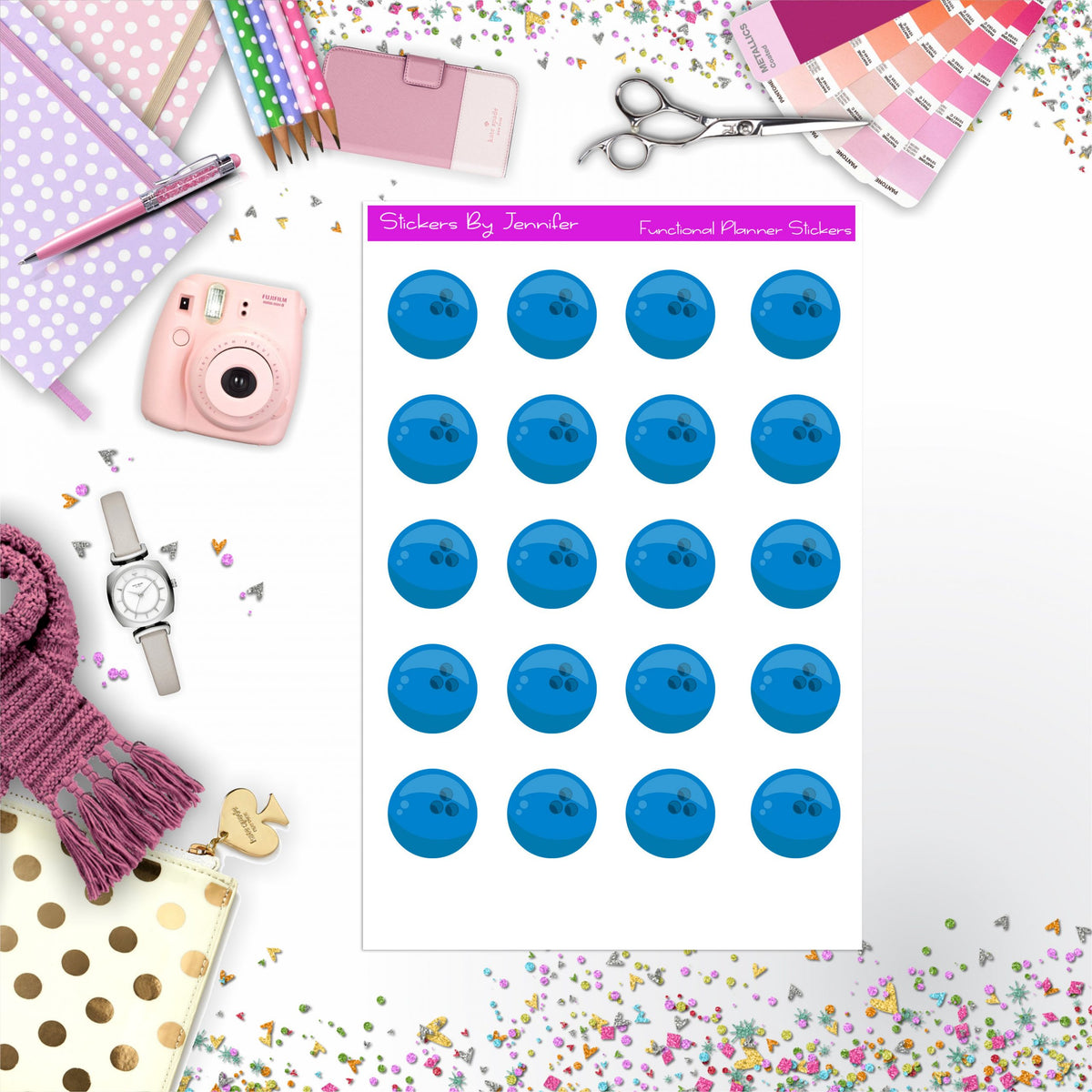 Bowling Stickers, Planner Stickers, Journal Stickers, Functional Planner Stickers, Stationary Stickers