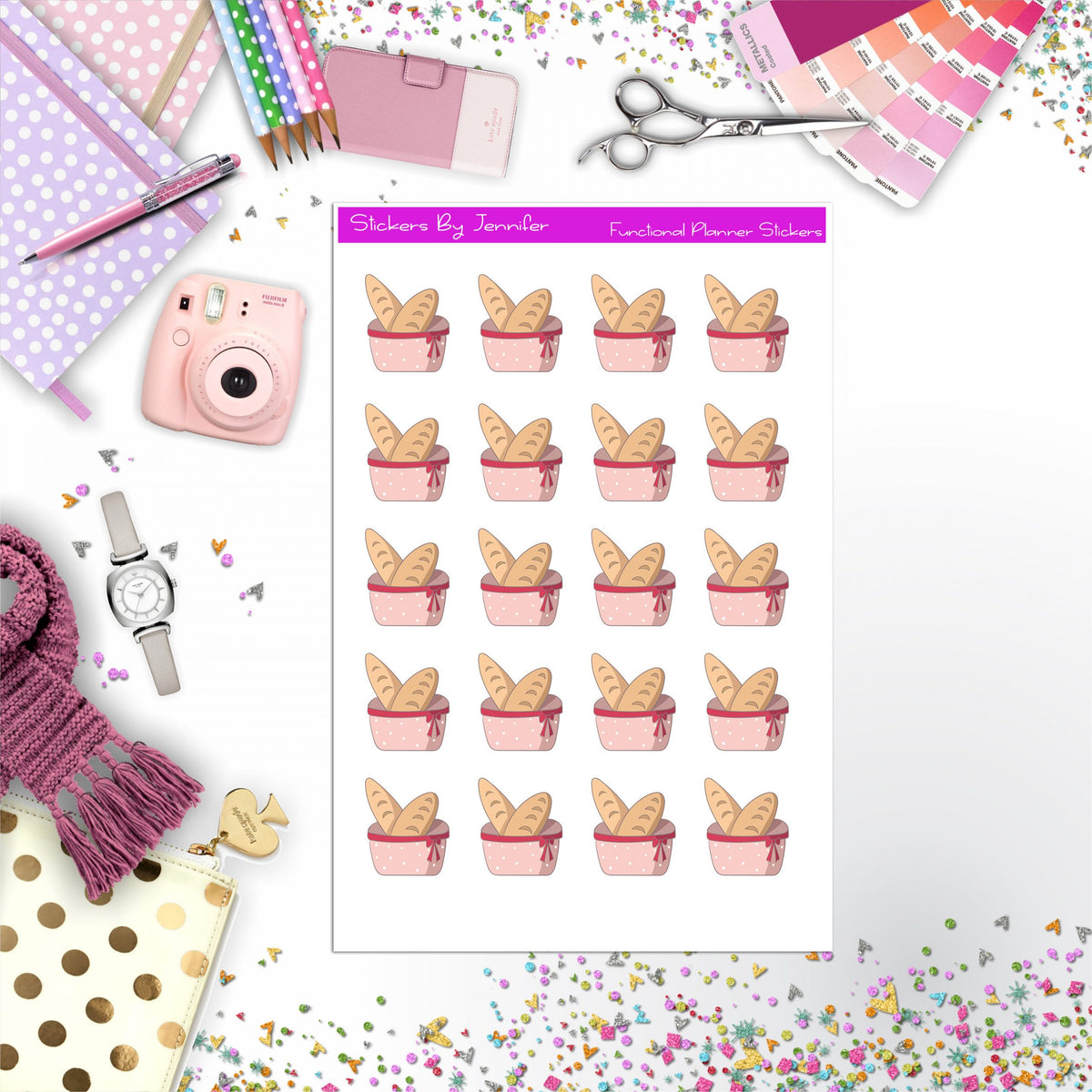 Bread Stickers, Planner Stickers, Journal Stickers, Functional Planner Stickers, Stationary Stickers