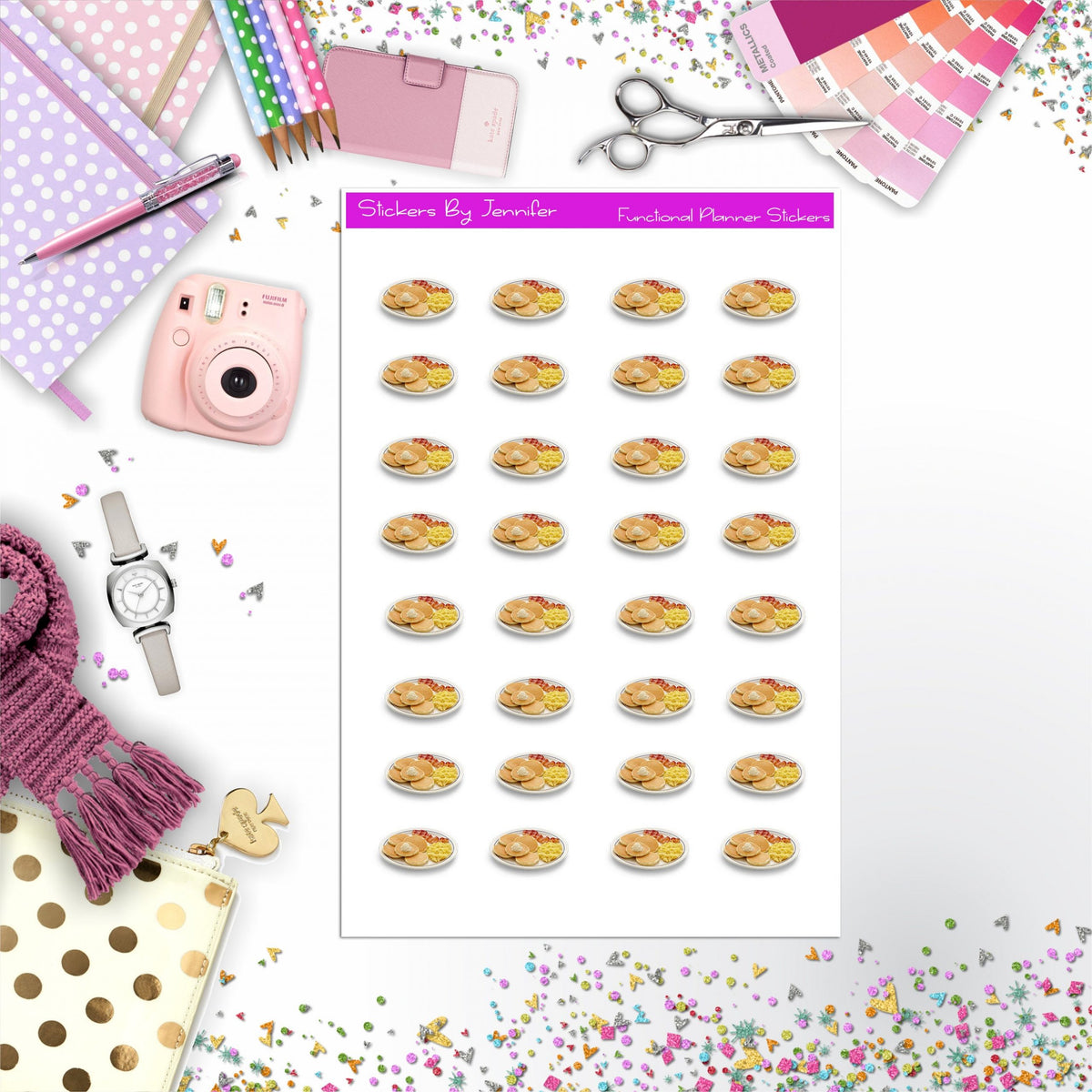 Breakfast Plate Planner Stickers