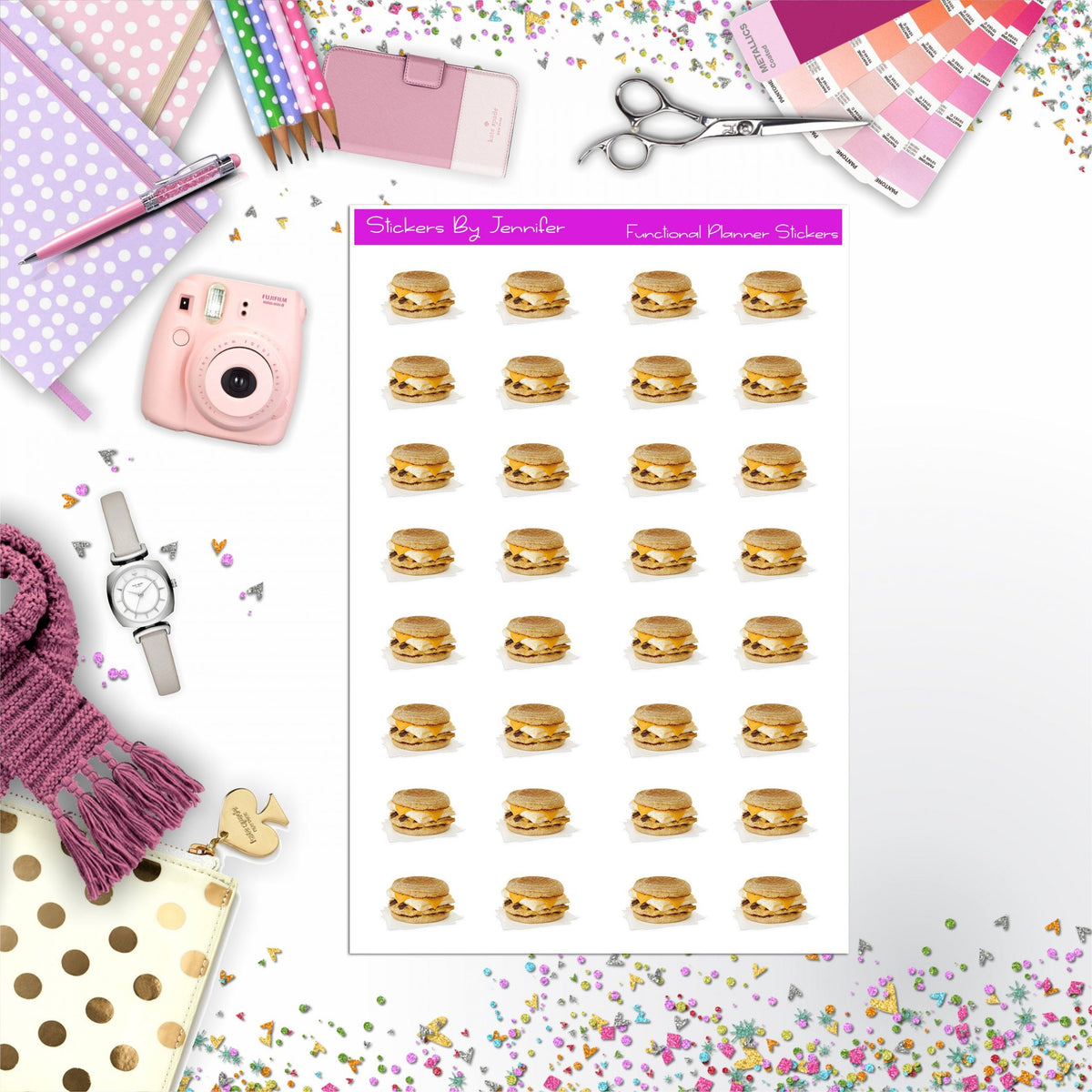 Breakfast Sandwich Planner Stickers