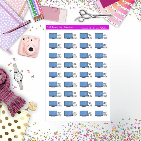 Cable Bill Due  Planner Stickers