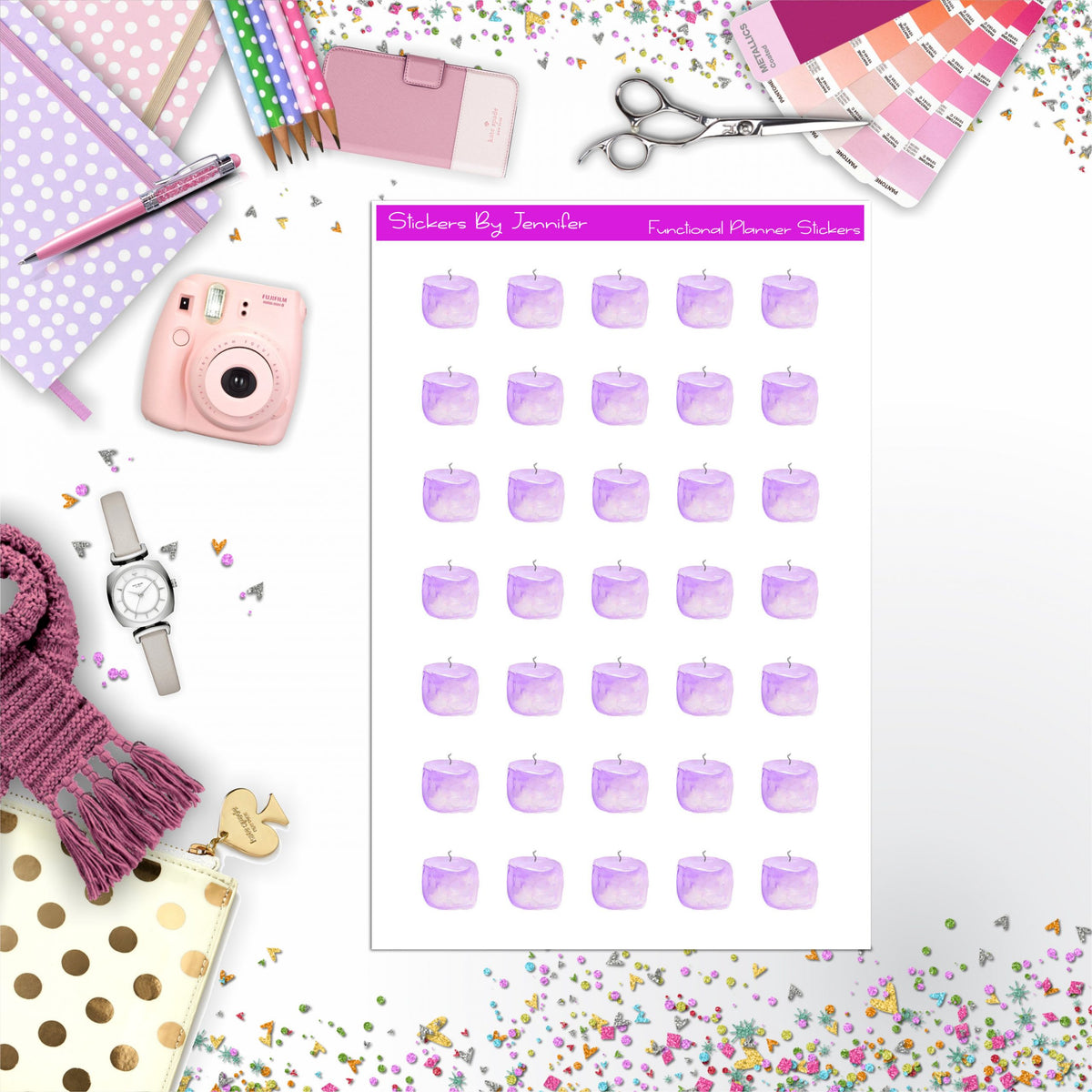 Candle Stickers, Planner Stickers, Journal Stickers, Functional Planner Stickers, Stationary Stickers