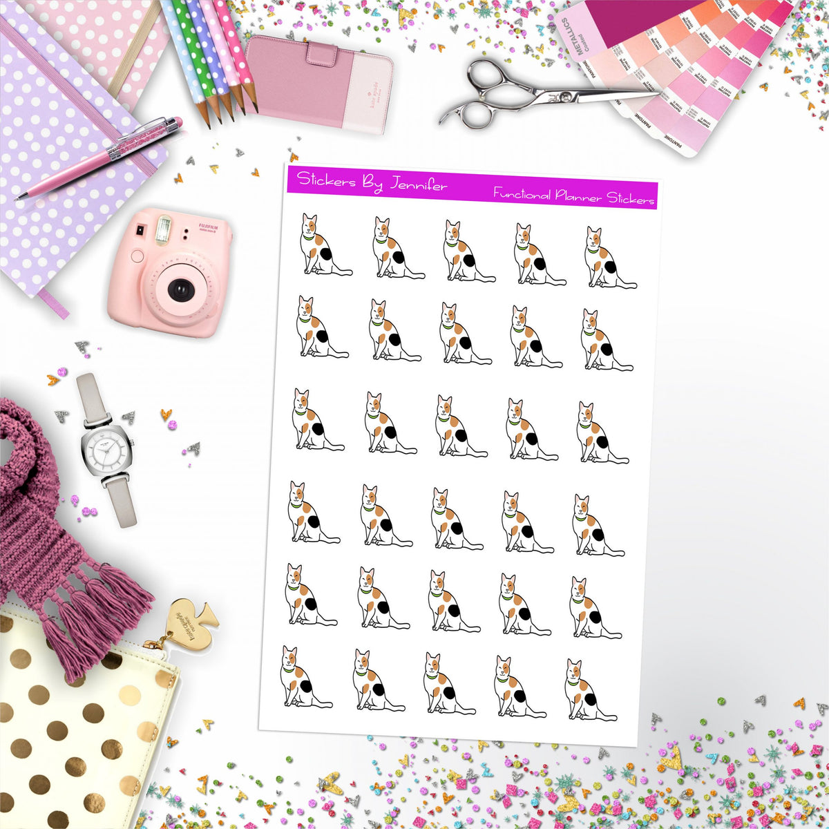 Cat Stickers, Planner Stickers, Journal Stickers, Functional Planner Stickers, Stationary Stickers