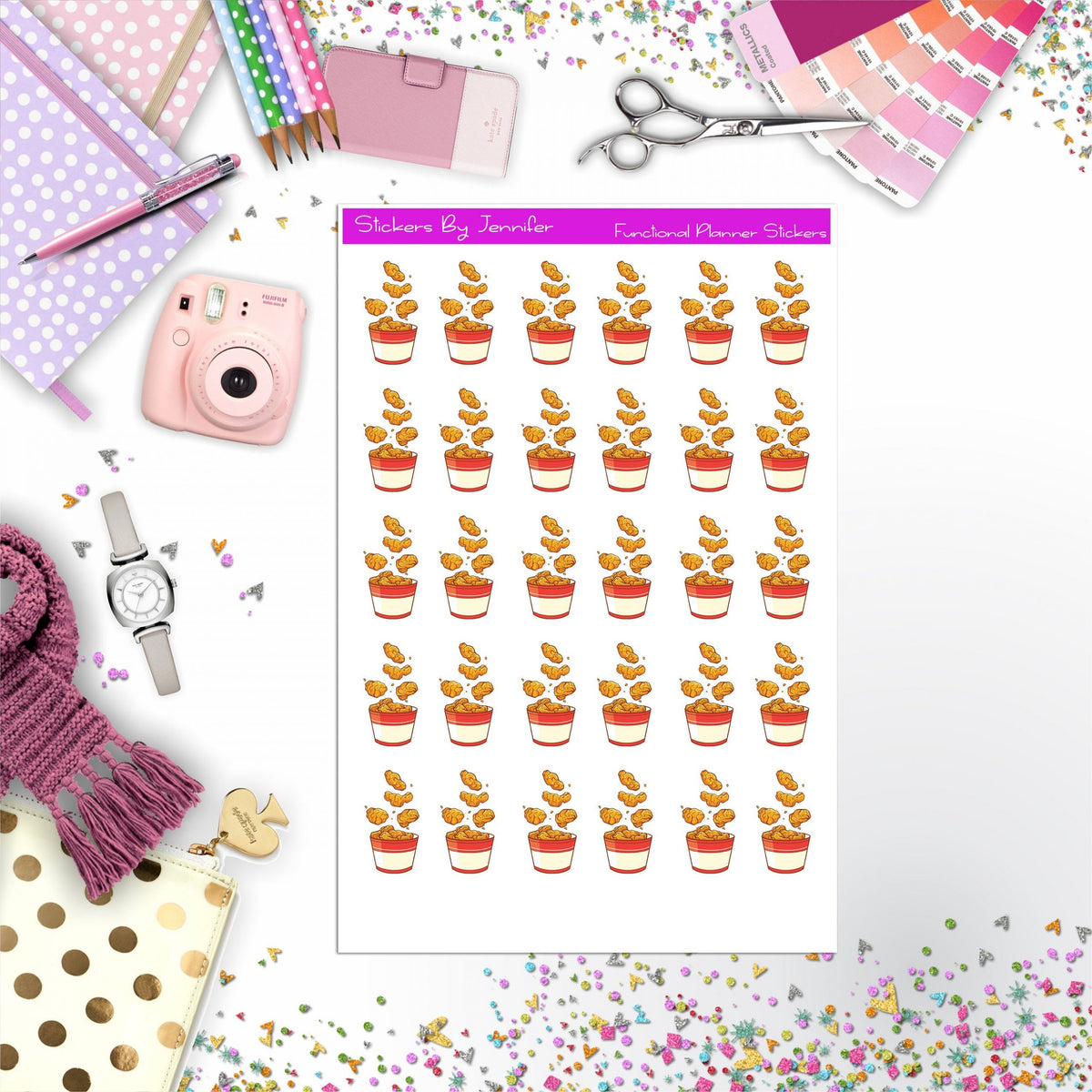 Chicken Bites Planner Stickers