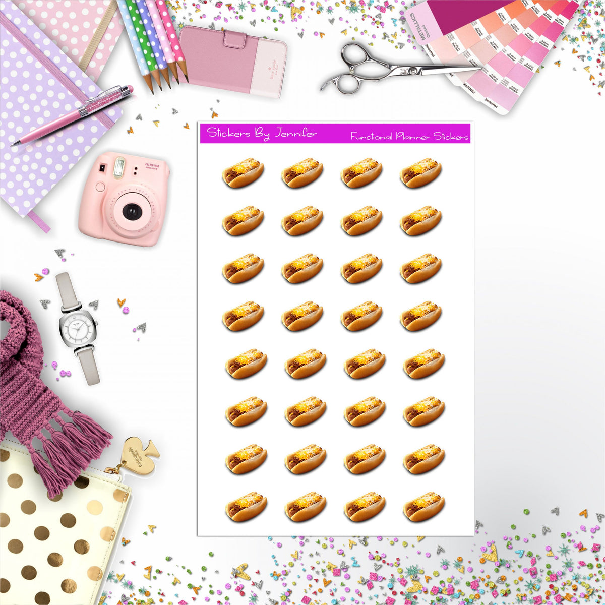 Chili Dog Planner Stickers
