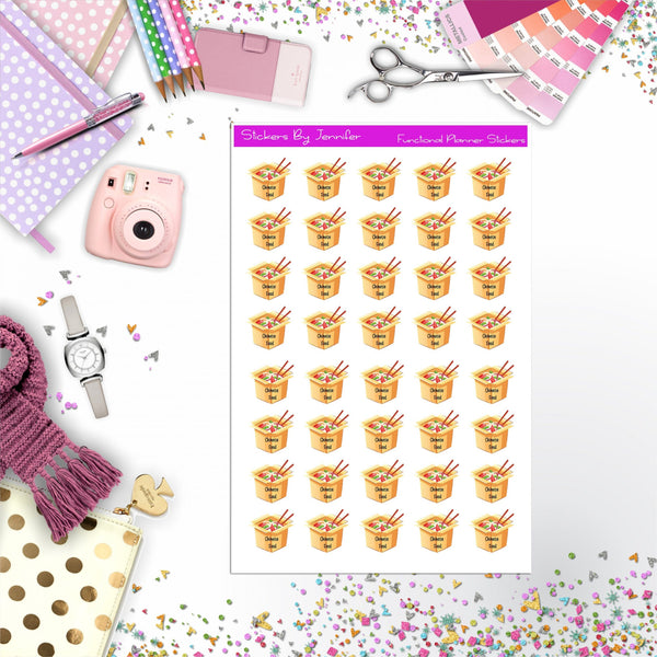 Chinese Food, Fast Food Planner Stickers
