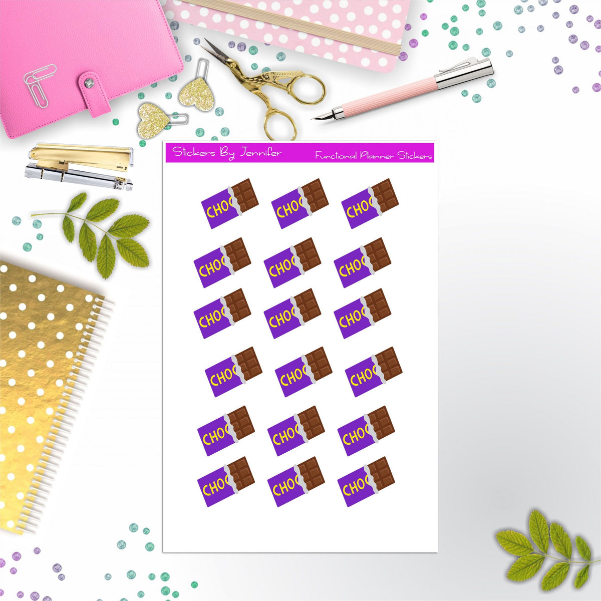 Chocolate Bar Planner Stickers