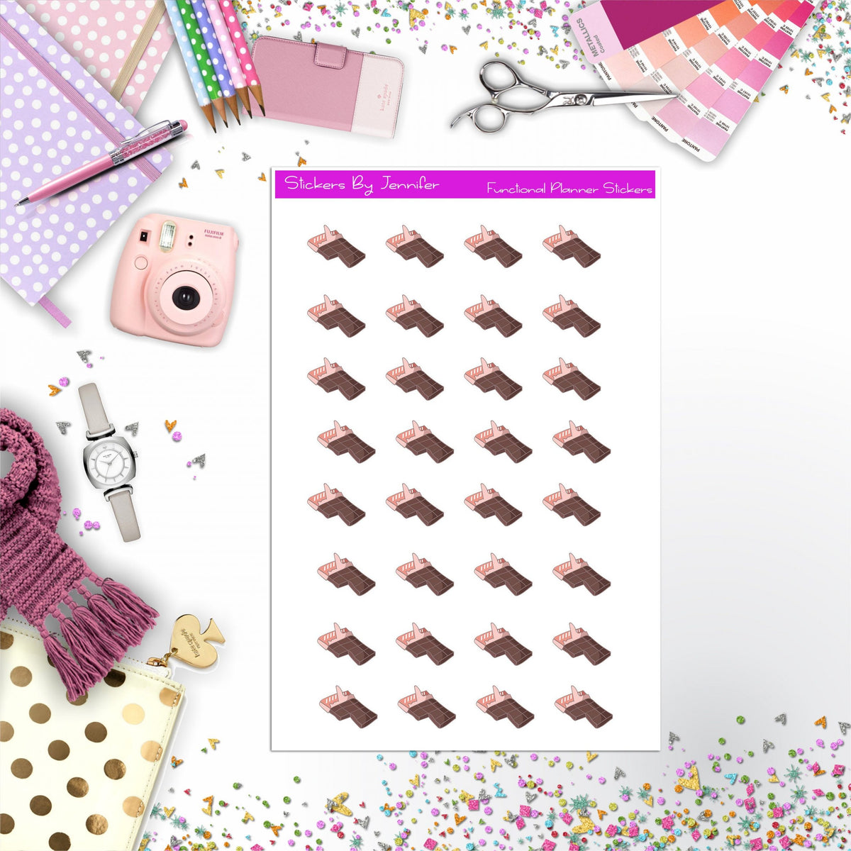 Chocolate Bar Stickers, Planner Stickers, Journal Stickers, Functional Planner Stickers, Stationary Stickers