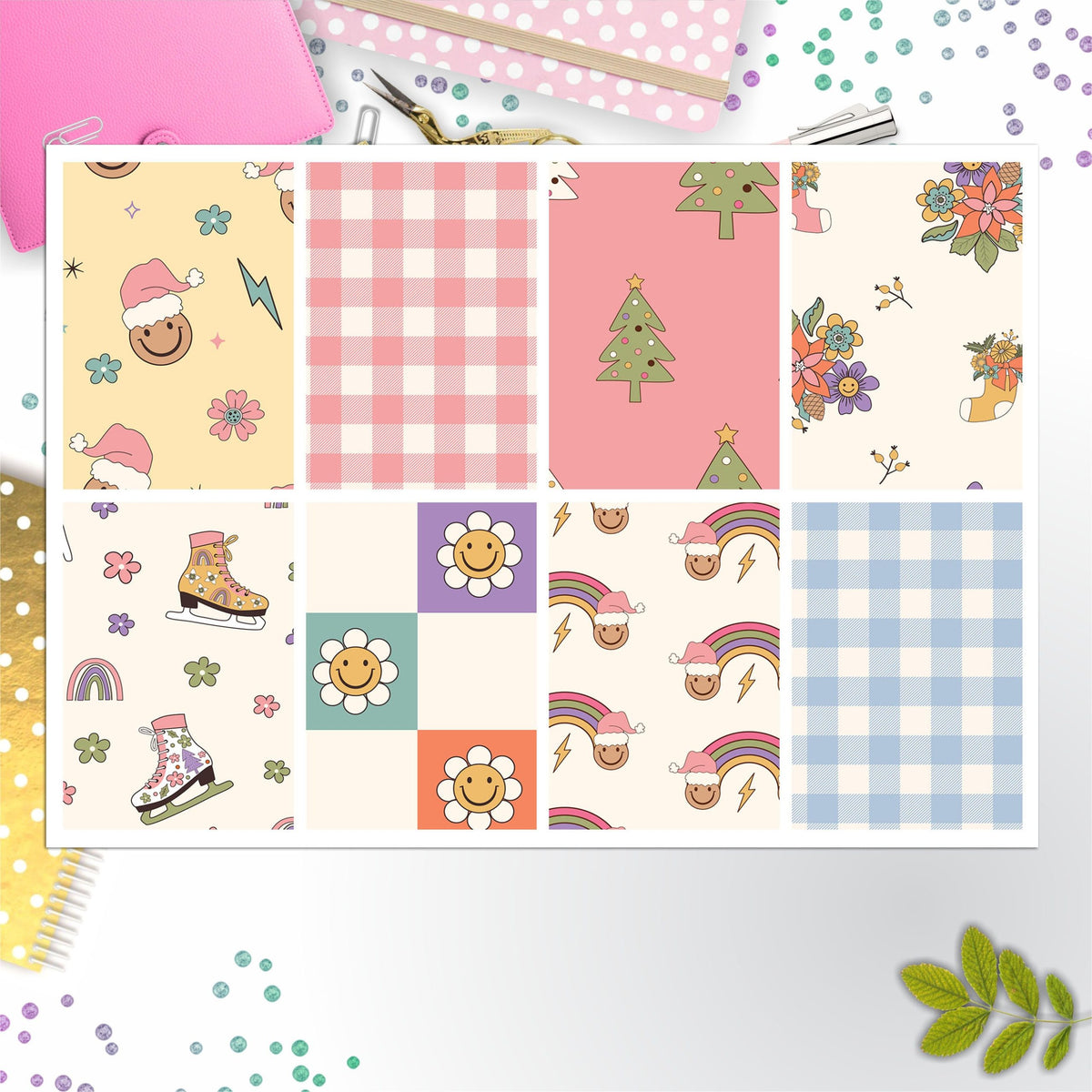 Christmas Skates Full Box Big Happy Planner, Erin Condren, Classic Happy Planner