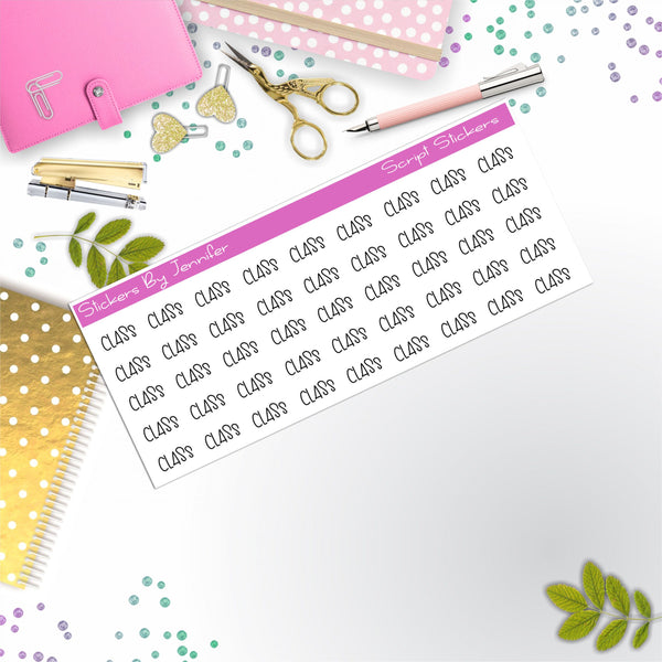 Class Script Stickers, Typography Stickers, Planner Stickers