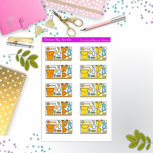 Cleaning  Flat lay Planner Stickers