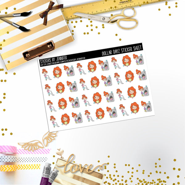 Cleaning Mini DD010, Planner Stickers, Bullet Journal, Functional Planner Stickers, Stationary Stickers