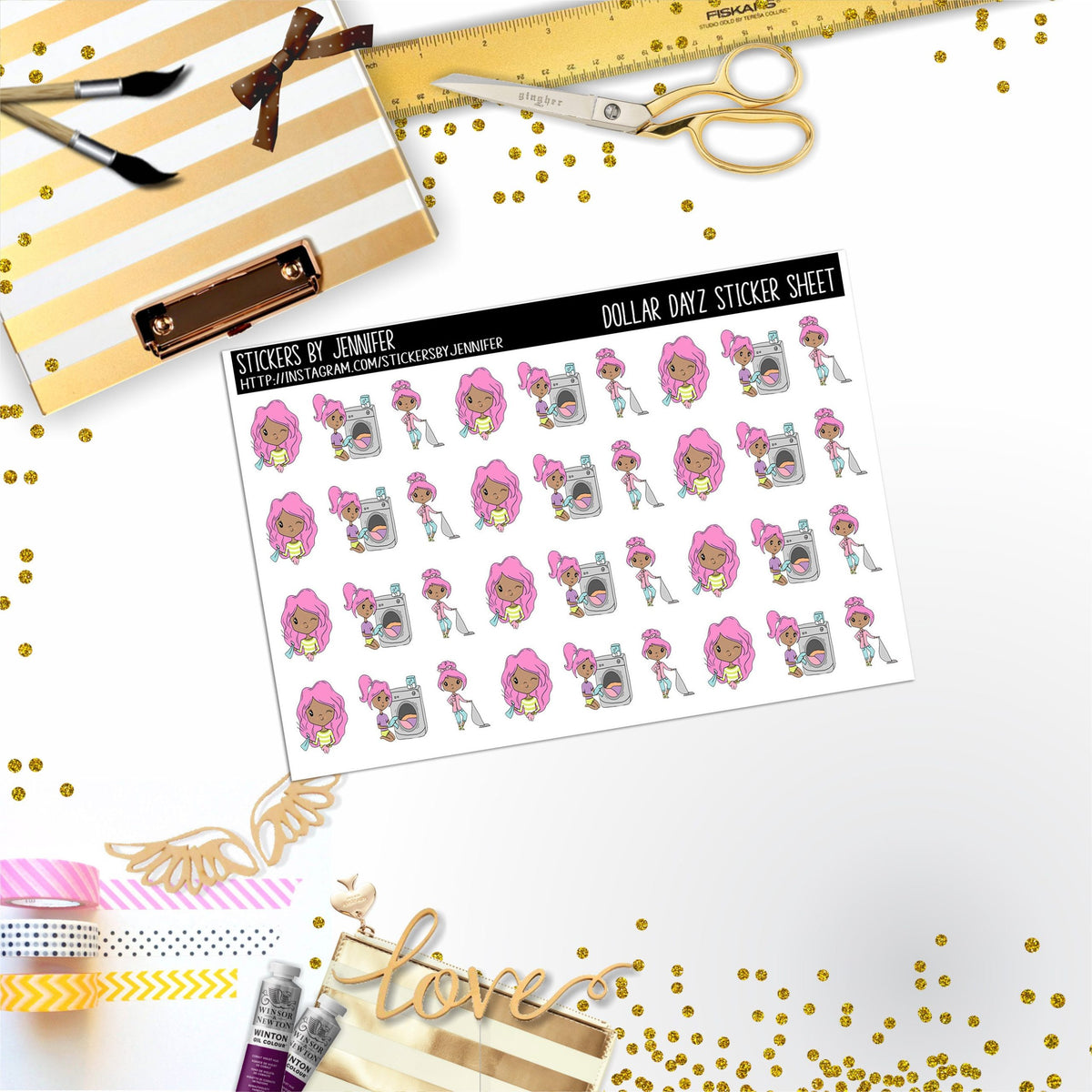Cleaning Mini DD019, Planner Stickers, Bullet Journal, Functional Planner Stickers, Stationary Stickers