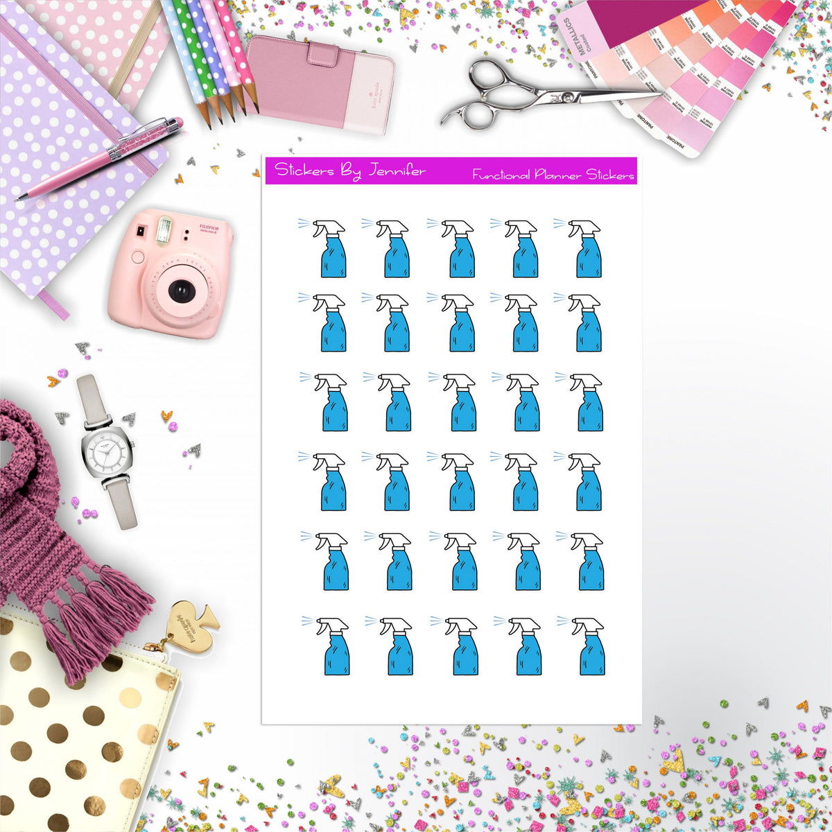 Cleaning Stickers, Planner Stickers, Journal Stickers, Functional Planner Stickers, Stationary Stickers