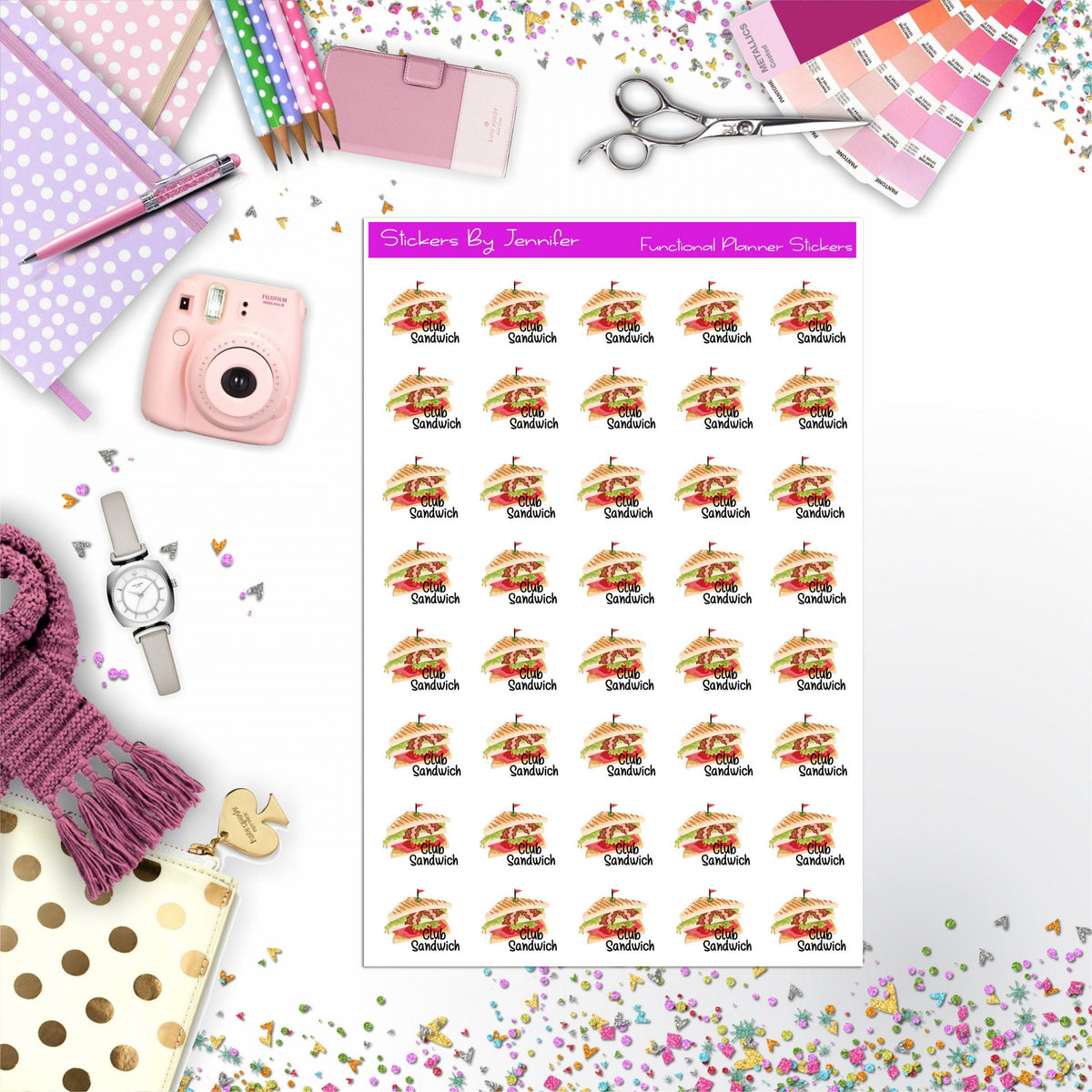 Club Sandwich, Fast Food Planner Stickers
