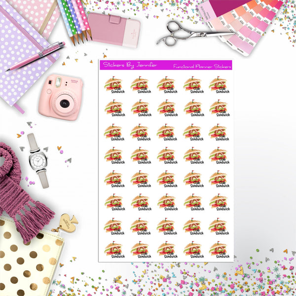 Club Sandwich, Fast Food Planner Stickers