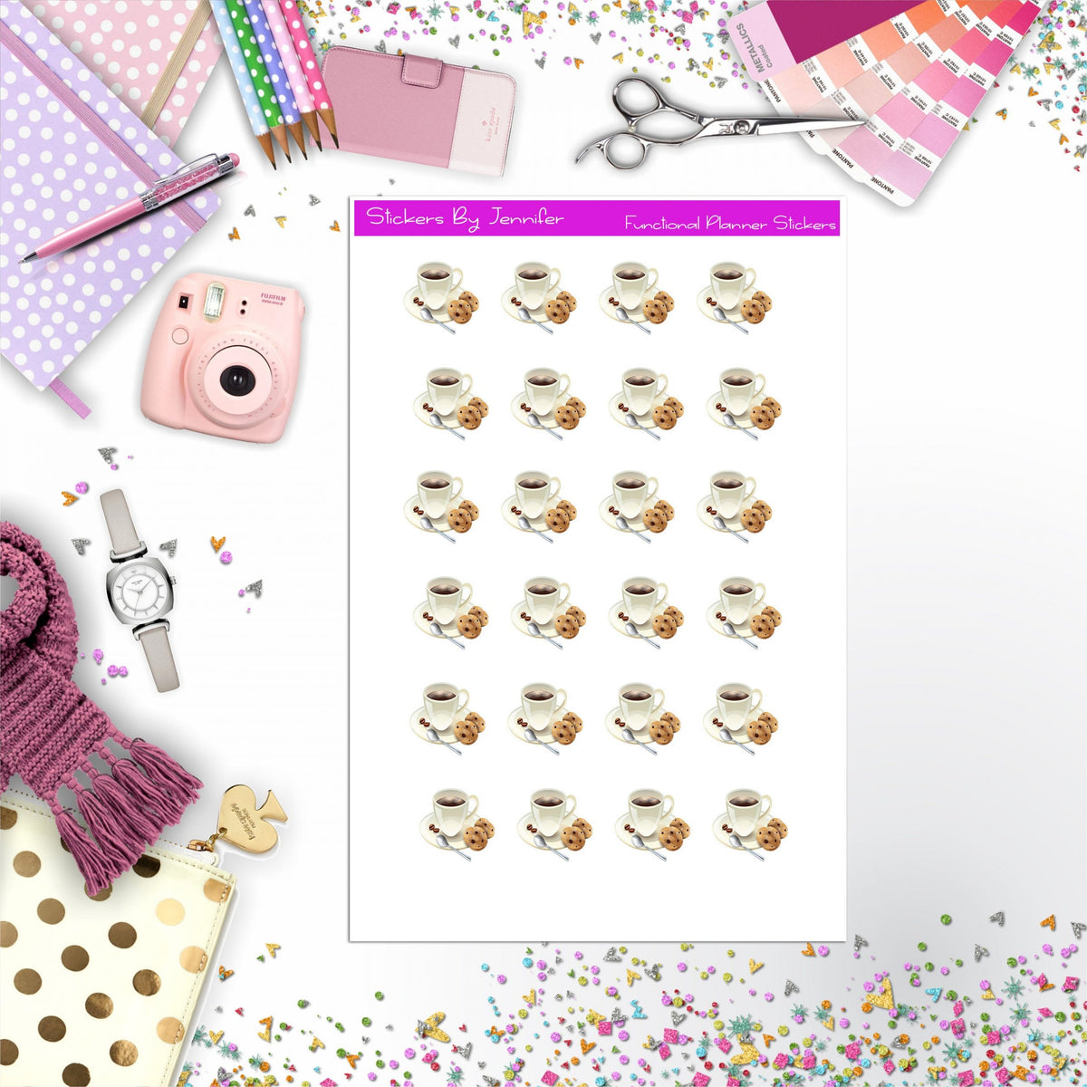 Coffee And Cookies Planner Stickers